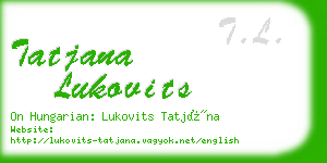 tatjana lukovits business card